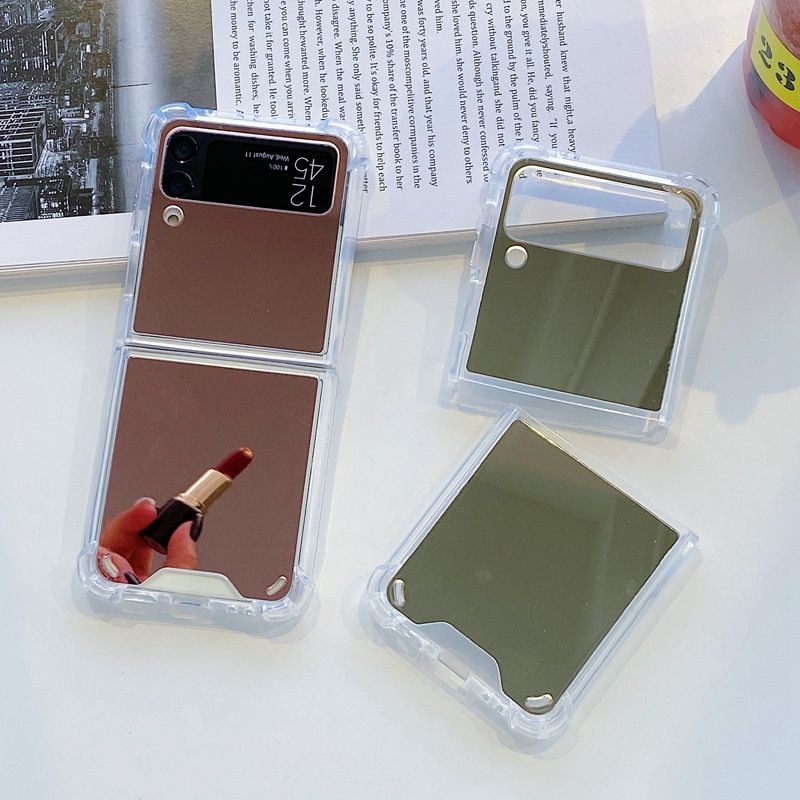 Ốp Điện Thoại Silicon Tráng Gương Chống Sốc Cho Samsung Galaxy Z Flip 4 3 Z Flip3 ZFlip3 5G