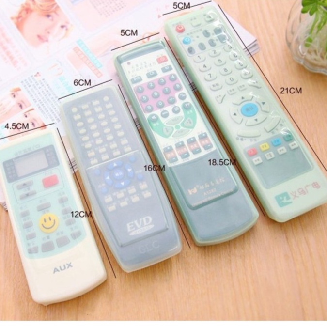 Bọc điều khiển tivi, điều hòa bằng nhựa silicon dẻo trong suốt, tai thỏ