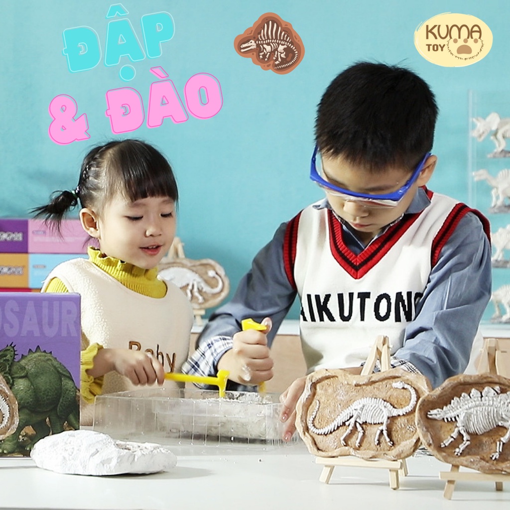 Bộ đồ chơi khảo cổ học đào hóa thạch khủng long Dinosaur - Mô hình đồ chơi giáo dục trẻ em