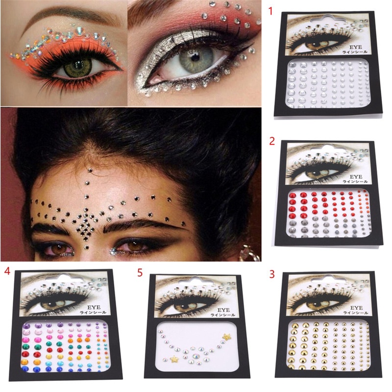 FM Jewel Eyes Makeup Crystal Eyes Sticker Tattoo Diamond Makeup Eyeliner Party Eyeshadow Face Sticker Decoration Cosmetic