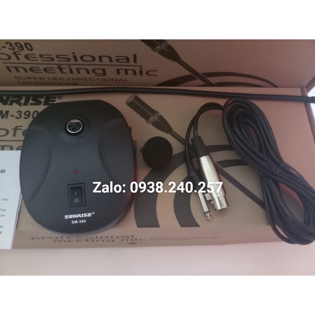 Micro hội nghị, cổ ngỗng có dây chính hãng sunrise SM-390 hút âm tốt, độ nhạy cao- sunrise sm390