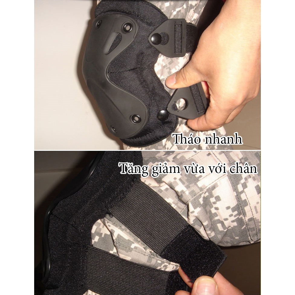 Bộ giáp bảo hộ bảo vệ đầu gối khuỷu tay kiểu lính