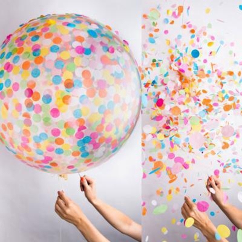 Bóng cao su helium giấy bạc hoa giấy 36 inch dùng trang trí sinh nhật/ đám cưới