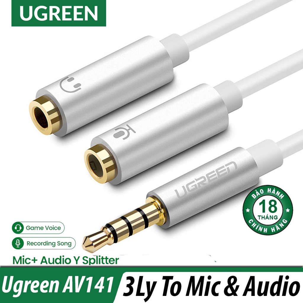 Jack Chia Audio và Microphone Chính Hãng Ugreen AV141