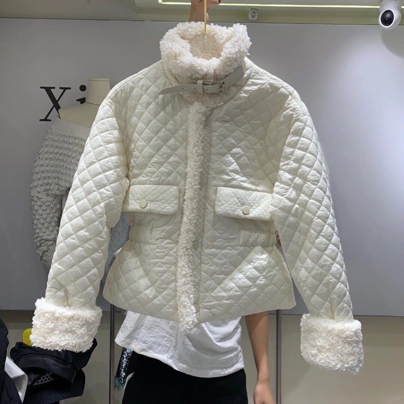 (sẵn) áo khoác phao trám trắng kem túi ngực hàng qccc (video ảnh thật) | BigBuy360 - bigbuy360.vn