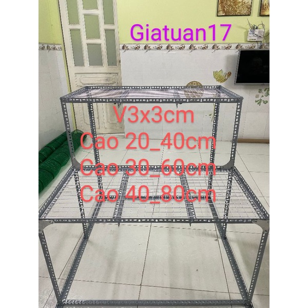 Kệ bậc thang v lỗ 2 bậc V3x3cm(dạng vỉ ô lưới sắt) (cao 20-40cm, 30-60cm,40-80cm ) để cây và hàng hoá