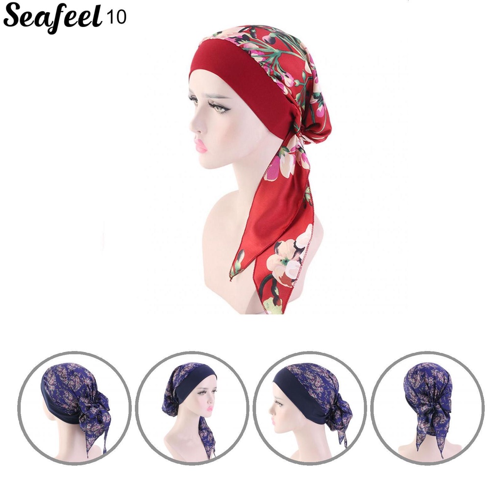 sf_ Skin-friendly Head Wrap Imitation Silk Women Turban Cap Smooth Hair Accessories