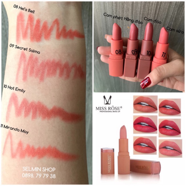 Son môi 💖 Giảm 5K Khi Nhập Mã [Lipstick] 💖 Son Moi semi matte Miss Rose | BigBuy360 - bigbuy360.vn