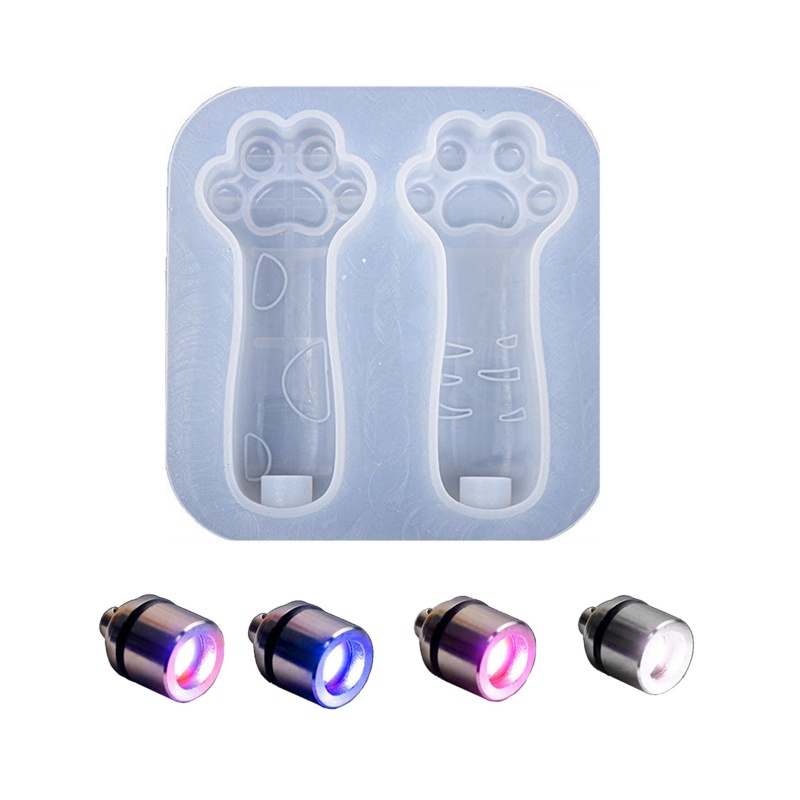 Khuôn Silicone Làm Móc Khóa / Gương Hình Dấu Chân Mèo DIY