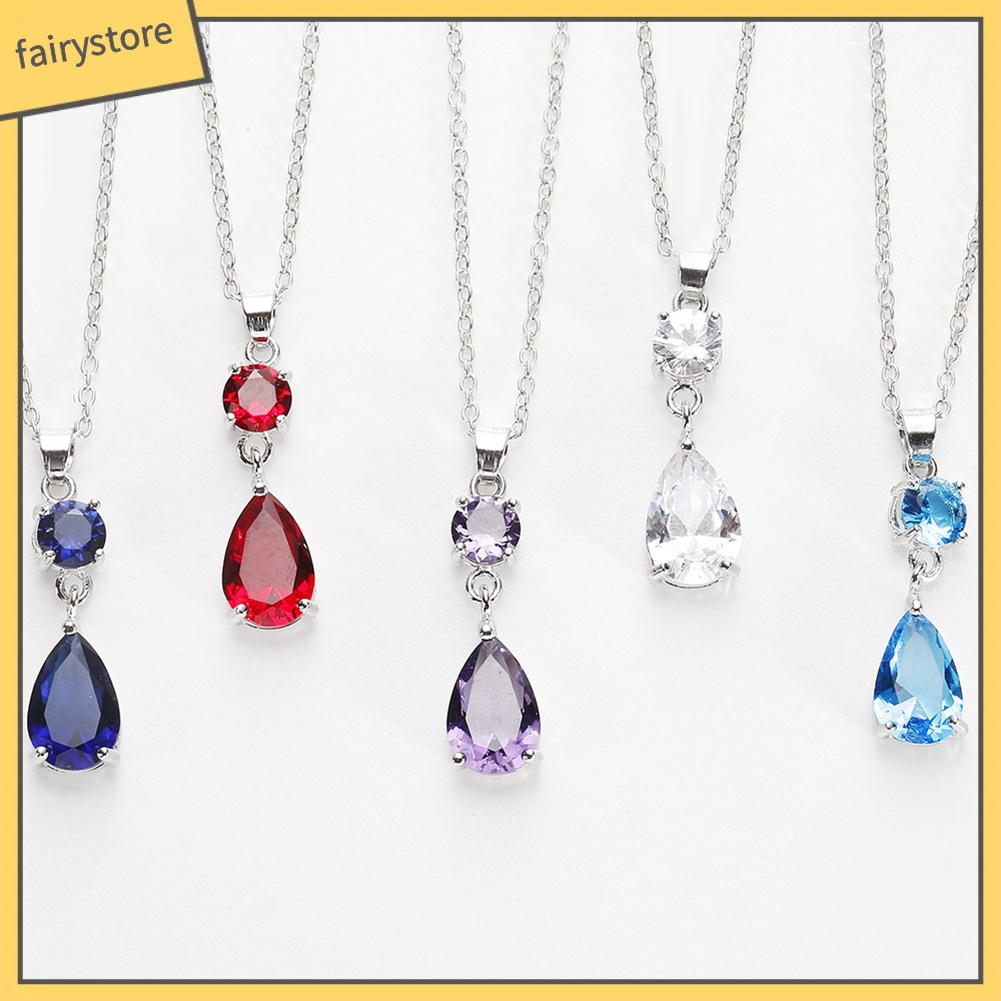 Set dây chuyền và đôi khuyên tai kim loại đính đá thời trang cho nữ