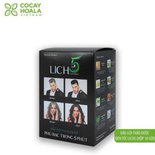 Dầu gội nhuộm tóc thảo dược lich5 hộp 10 gói