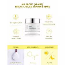 Mặt nạ ngủ Klairs Freshly Juiced Vitamin E 90ml Hàn Quốc -  Kem dưỡng 2 in 1 Kiêm Mask Klair