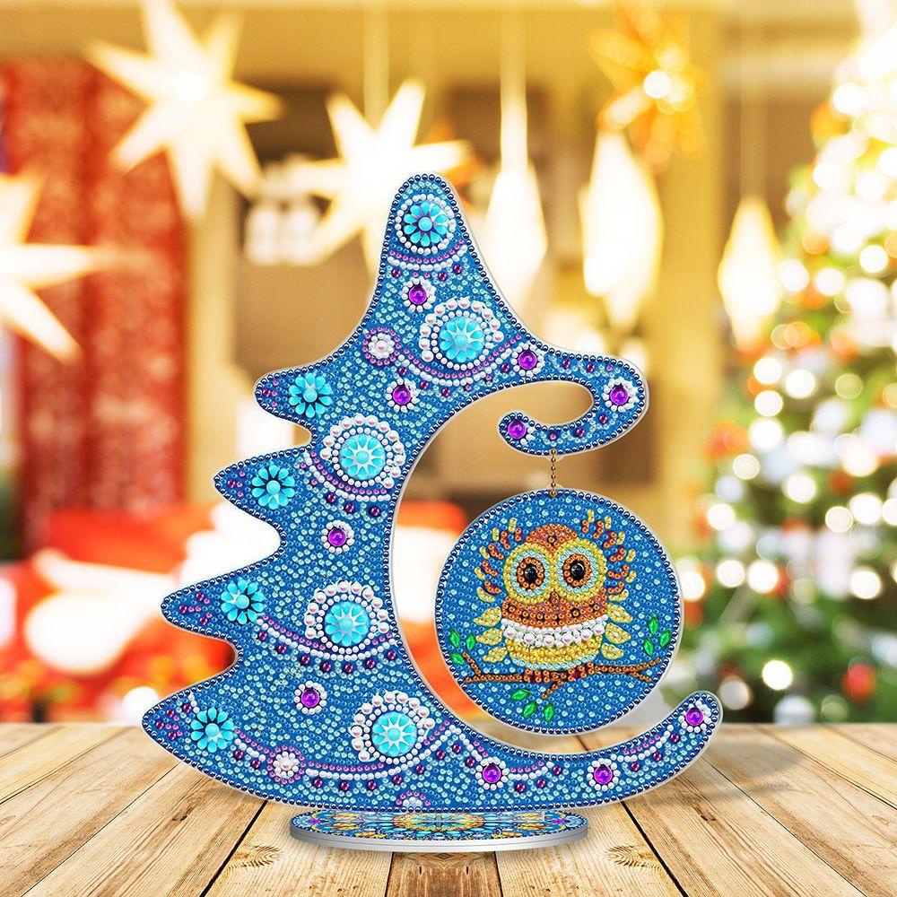 Tranh Vẽ Hình Ông Già Noel Và Cú Mèo Trang Trí Nhà Cửa Dịp Giáng Sinh DIY|Tranh Thêu Chữ Thập Độc Đáo Chất Lượng Cao