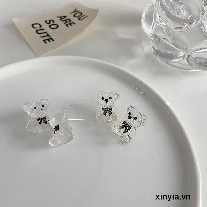 Bông Tai Hình Gấu Bằng Nhựa Acrylic Trong Suốt Thời Trang Cho Nữ