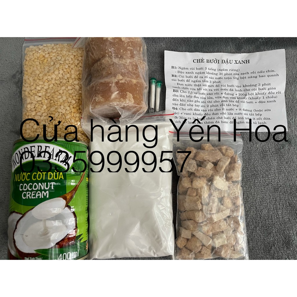 Set Chè Bưởi đậu xanh nước cốt dừa - 6 món