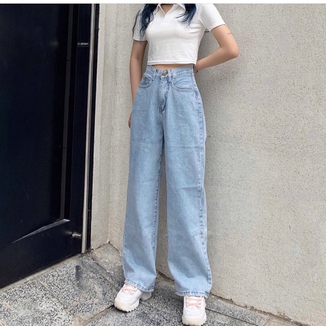 Quần culottes jeans xanh Tia19  ( ẢNH THẬT)