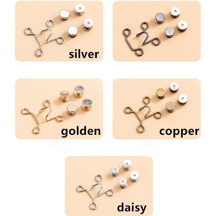 Nút Kim Loại Hình Hoa Cúc Đính Quần Jean/Quần Jean Có Thể Điều Chỉnh