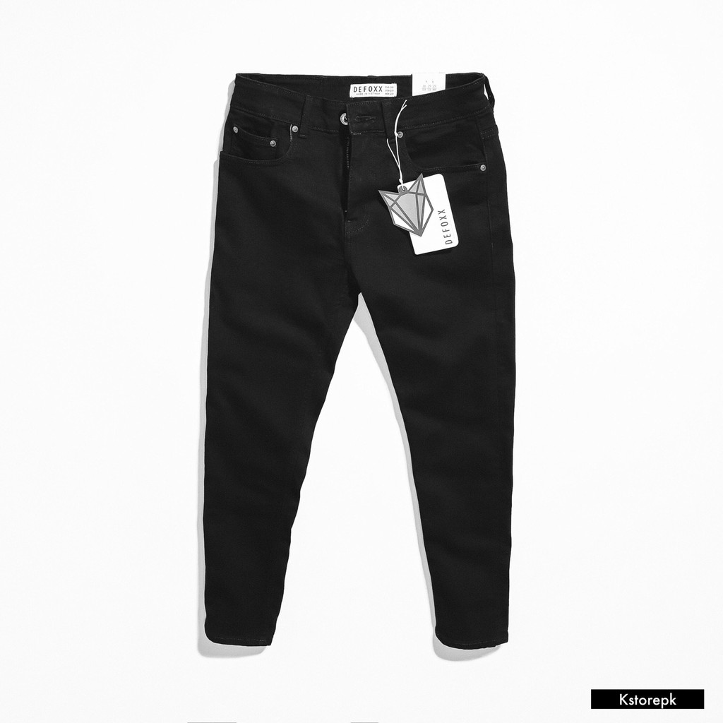 Quần jean nam cao cấp đen trơn dáng slimfit co giãn KSTORE JDF.DF.DEN