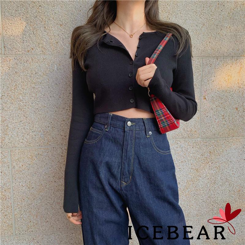 Áo Len Dài Tay Đính Nút Thời Trang Cho Nữ