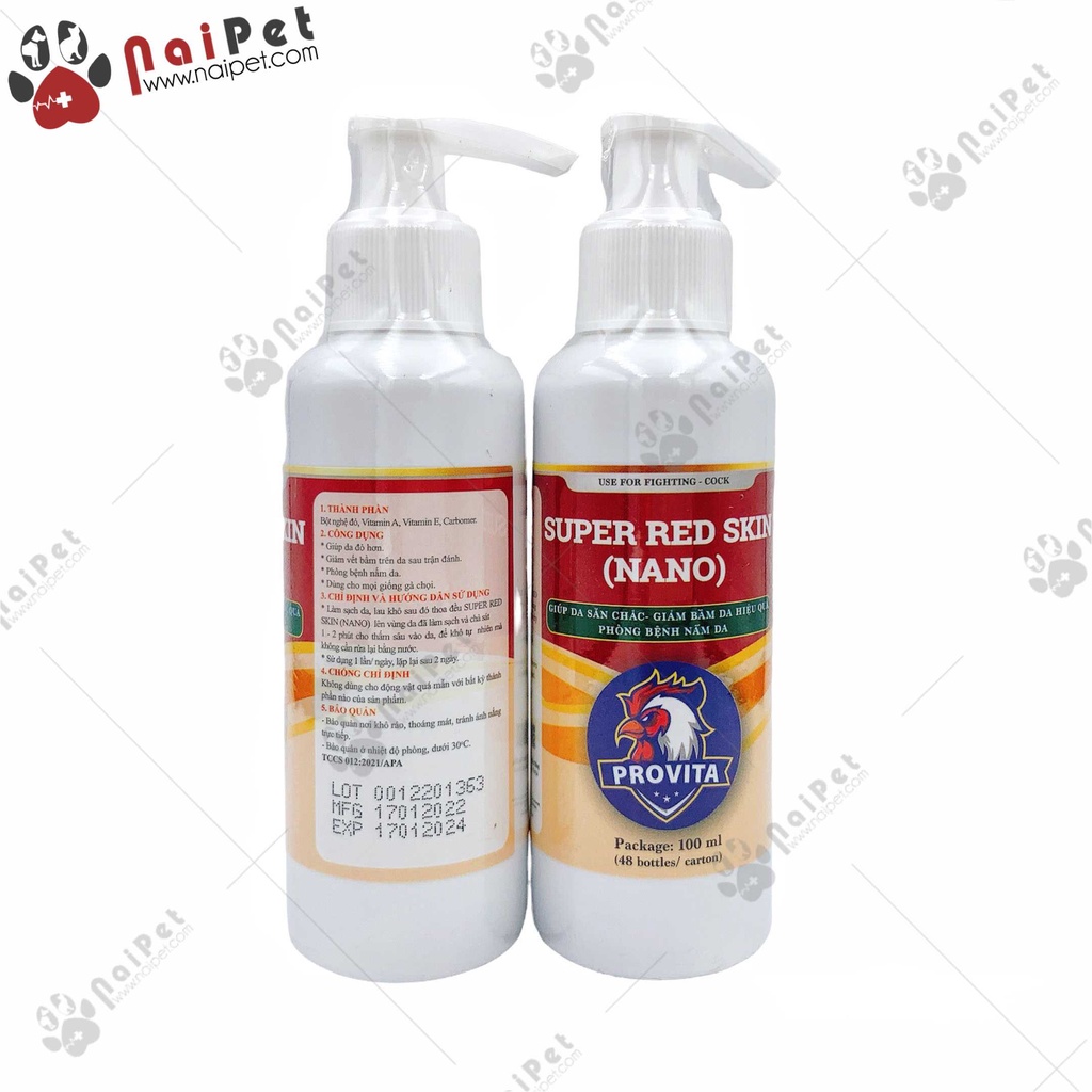 Dung Dịch Bôi Ngoài Da Giúp Gà Đá Săn Da Giảm Bầm Phòng Nấm Super Red Skin (Nano)