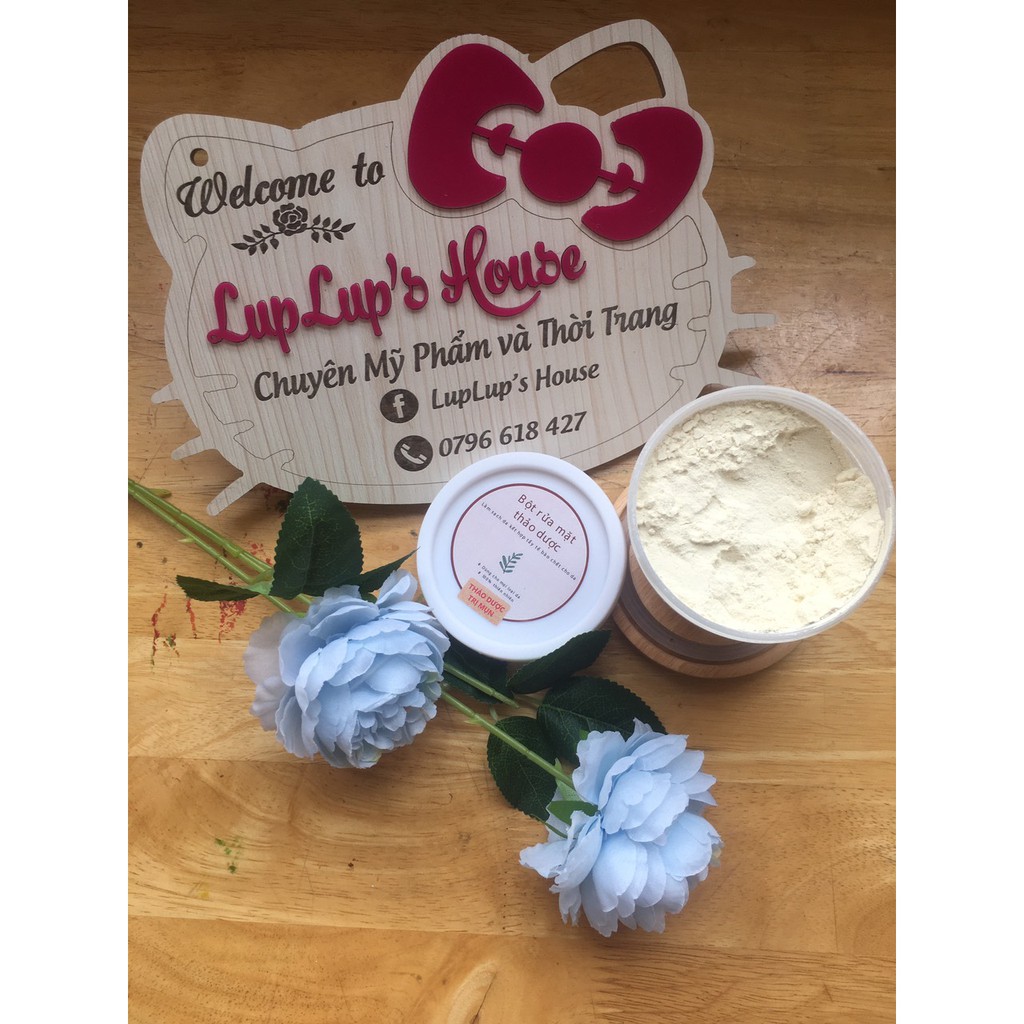 Bột rửa mặt thảo dược 100% thiên nhiên kết hợp tẩy tế bào chết 100gr (handmade) | BigBuy360 - bigbuy360.vn