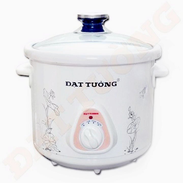 Nồi hầm nấu cháo kho cá lõi sứ 2,5l ĐẠT TƯỜNG (Trắng) - Công suất 350w - 3 chế độ điều chỉnh - Tay cầm cách nhiệt