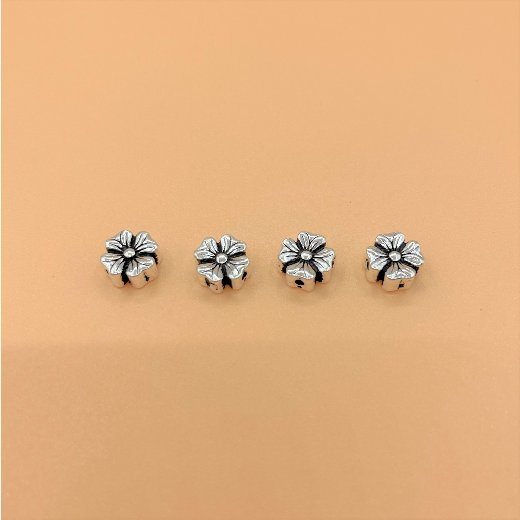 Charm nối bạc thái hình cỏ 4 lá lớn - Charm Bạc 925 - Mã CA239