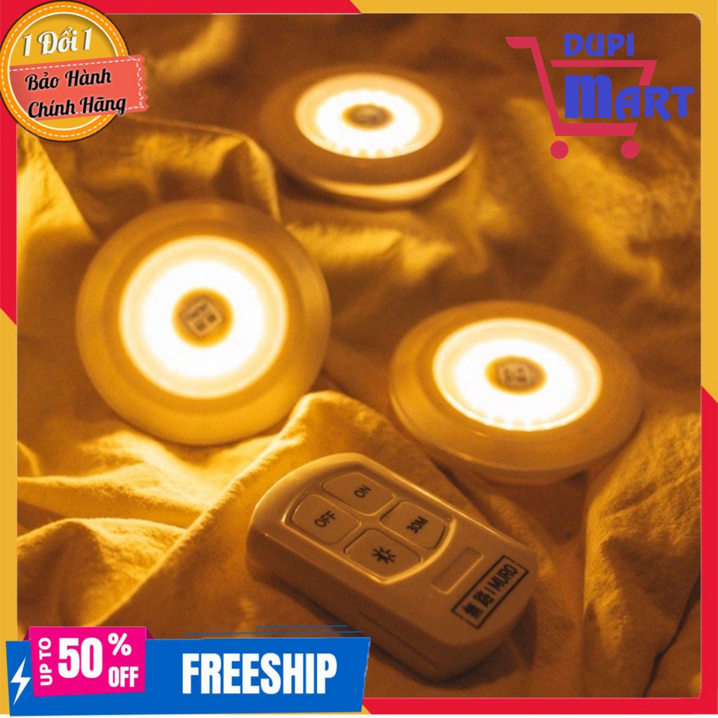 [SIÊU HOT❤️]Bộ 3 led mini dán tường thông minhcó điều khiển từ xa hẹn giờ tắt 🌈 Ánh sáng Vàng - Trắng | BigBuy360 - bigbuy360.vn