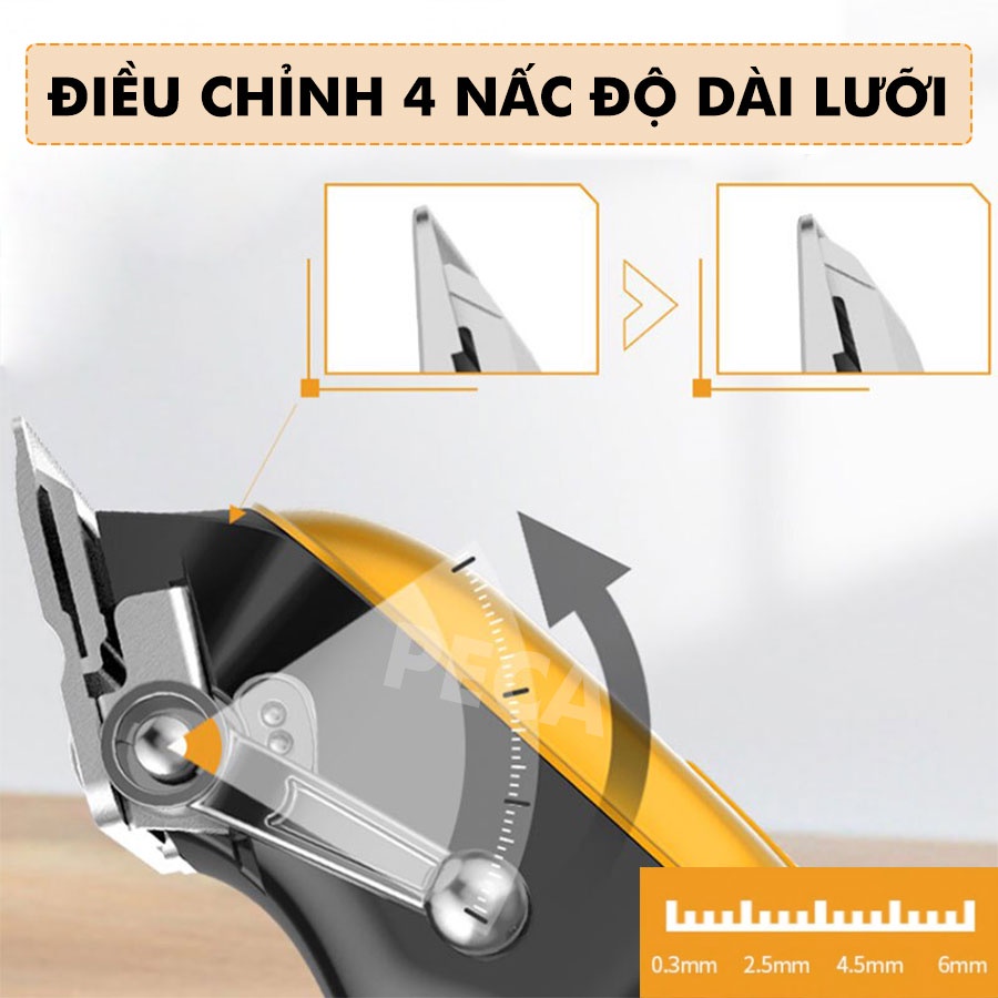 Tông đơ cắt tóc chuyên nghiệp KEMEI KM-802 công suất mạnh 10W màn hình LCD, sạc USB sạc nhanh pin trâu