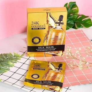 [HỘP 10 MIẾNG]Mặt Nạ Vàng 24K GOLDZAN SILK MASK POYALI Trẻ Hóa Làn Da Căng Mịn Sáng Trắng