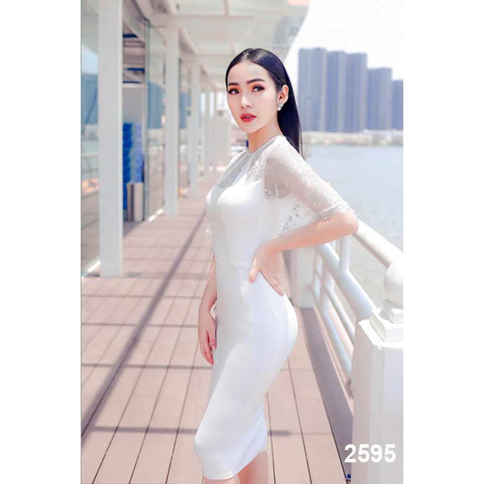 Đầm Dự Tiệc Dáng Ôm Body Phối Ren Sang Trọng