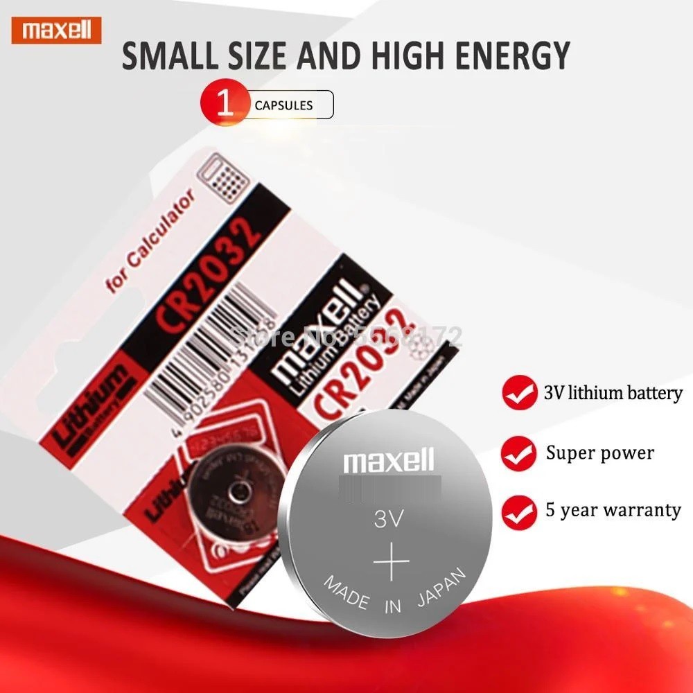 Pin Maxell CR2032 - 2032 Lithium 3v - Hàng Chính Hãng Nhập Khẩu Nhật Bản, thay pin Remote Smartkey Honda, ôtô, xe máy