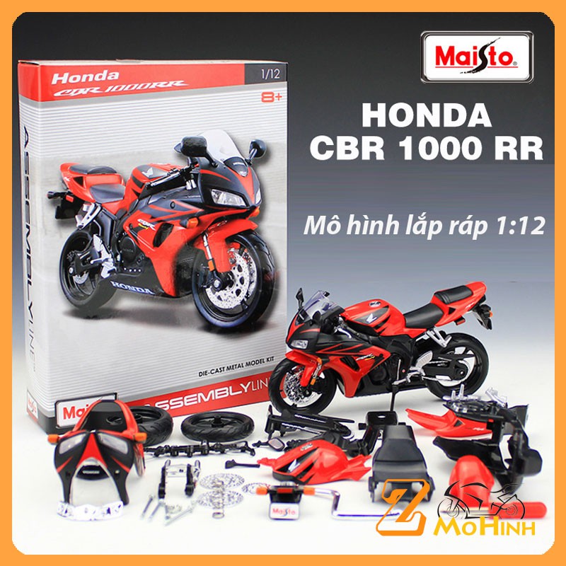 XE MÔ HÌNH LẮP RÁP Moto Honda CBR 1000RR - Maisto tỷ lệ 1:12