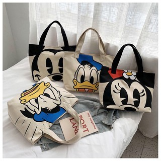 Vịt Donald Chuột Mickey Canvas Túi Tote In Disney Nữ Túi Xách Thời Trang Hàn Quốc Mua Sắm Túi Lớn Túi Đeo Vai