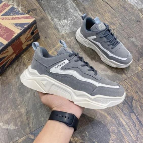 [FreeShip - hàng loại 1] Giày thể thao nam, giày sneaker nam da Xám - Trắng (2 màu) XD21 | BigBuy360 - bigbuy360.vn