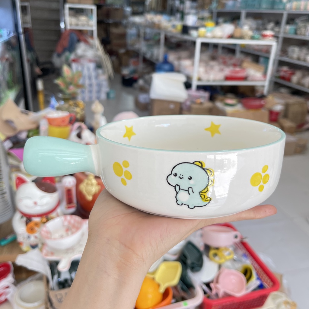 Bộ Bát Đĩa Decor Em Bé Màu Xanh Chén Dĩa Dễ Thương Tô Sứ 16 món Cute X-01