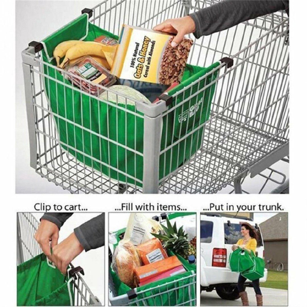 Supermarket Shopping Bag Trolley Large Foldable Reusable Grocery Cart