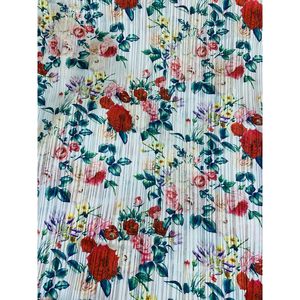 Vải Voan kim tuyến hoa hồng 18