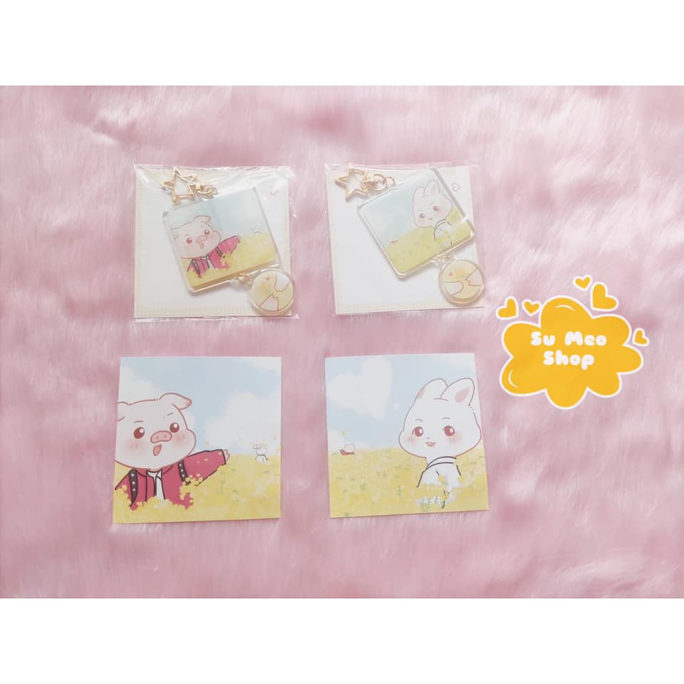 Móc khóa Heo Thỏ - Hoa Điền Sơ Ngộ - Vương Nhất Bác & Tiêu Chiến