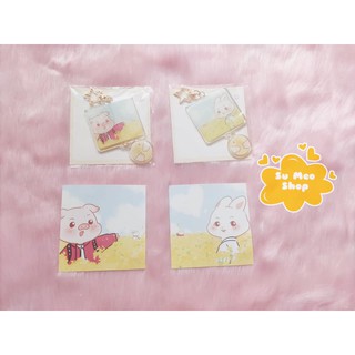 Móc khóa heo thỏ - hoa điền sơ ngộ - vương nhất bác & tiêu chiến