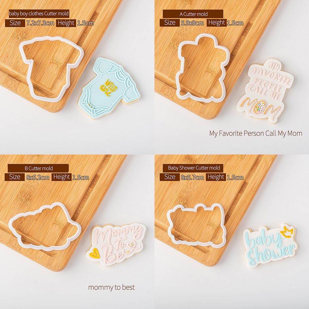 Khuôn Cắt Trang Trí Bánh Ngọt Bằng Acrylic In Nổi Họa Tiết Chữ Mommy To Be Baby Dễ Thương Dùng Trang Trí