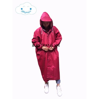 Áo mưa măng tô nữ thời trang màu đỏ