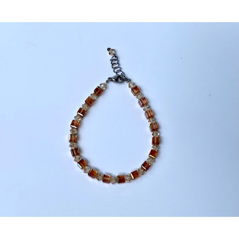 Lắc tay pha lê Swarovski hạt vuông 4mm