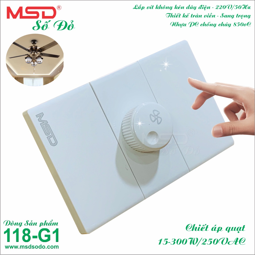 Dimmer - chiết áp - công tắc điều khiển quạt trần -  300W 118G1