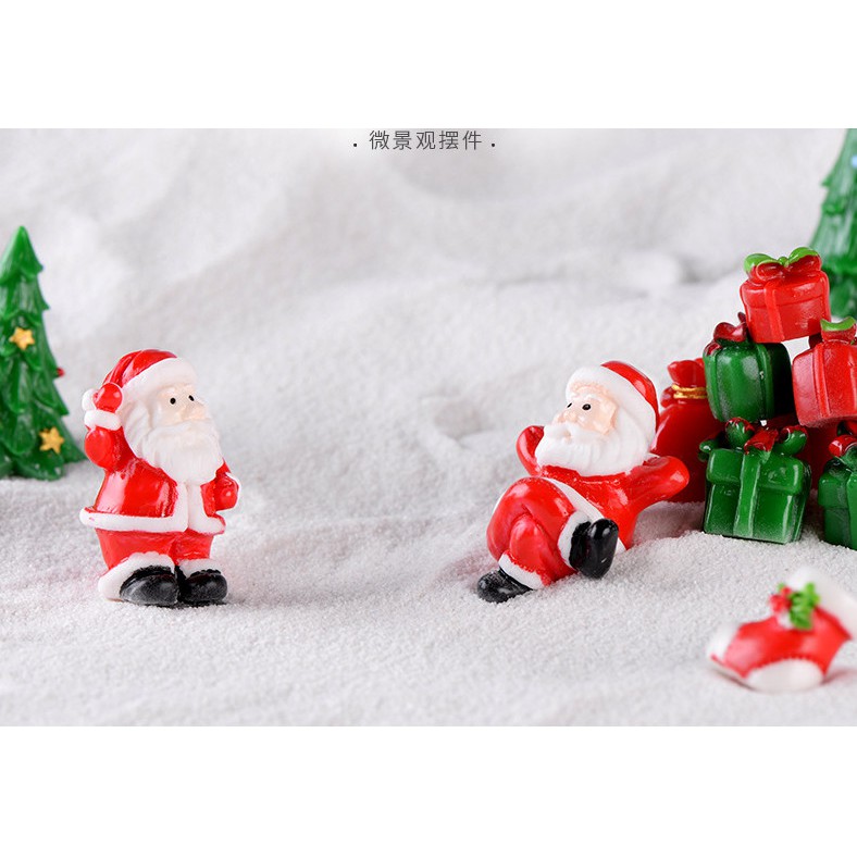 Mô hình Các loại ông già Noel trang trí tiểu cảnh Giáng Sinh, Xmas terrarium