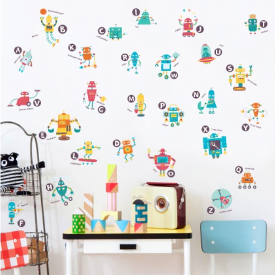 Decal trang trí tường - Những người bạn robot