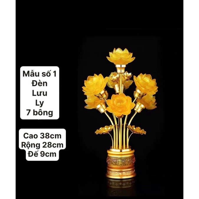 ĐÈN LED HOA SEN LƯU LY THỜ CÚNG TRANG TRÍ