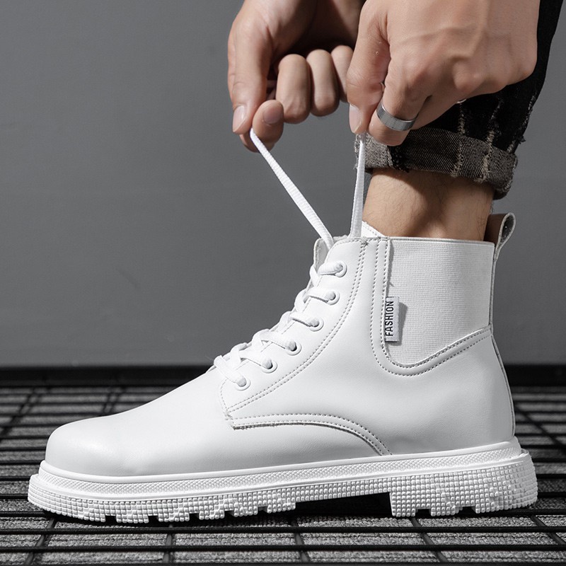 Giày bốt cổ cao thời trang nam chelsea chất liệu da 45 46