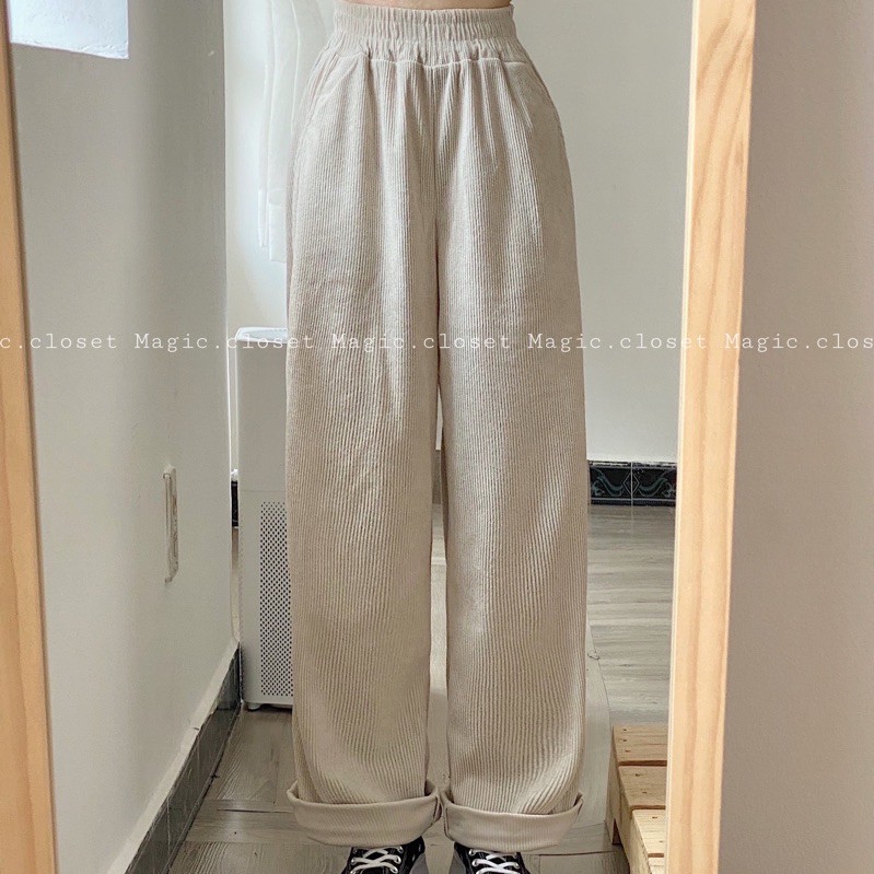 Quần Ống Rộng Nhung Gân Nữ MAGIC Phong Cách Hàn Quốc Ullzang | BigBuy360 - bigbuy360.vn
