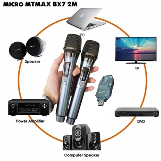 Micro Không Dây Karaoke Cho XE ô tô, LOA Bluetooth BX7 K18V phiên bản mới đa năng cao cấp